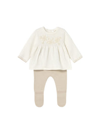 Conj.polaina tricot Soja (Bege)  para Bebé Menina - Mayoral