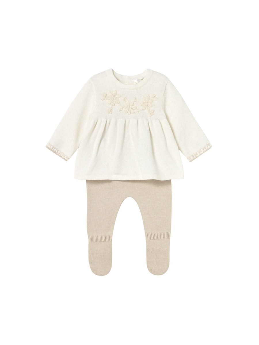 Conj.polaina tricot Soja (Bege)  para Bebé Menina - Mayoral
