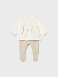 Conj.polaina tricot Soja (Bege)  para Bebé Menina - Mayoral