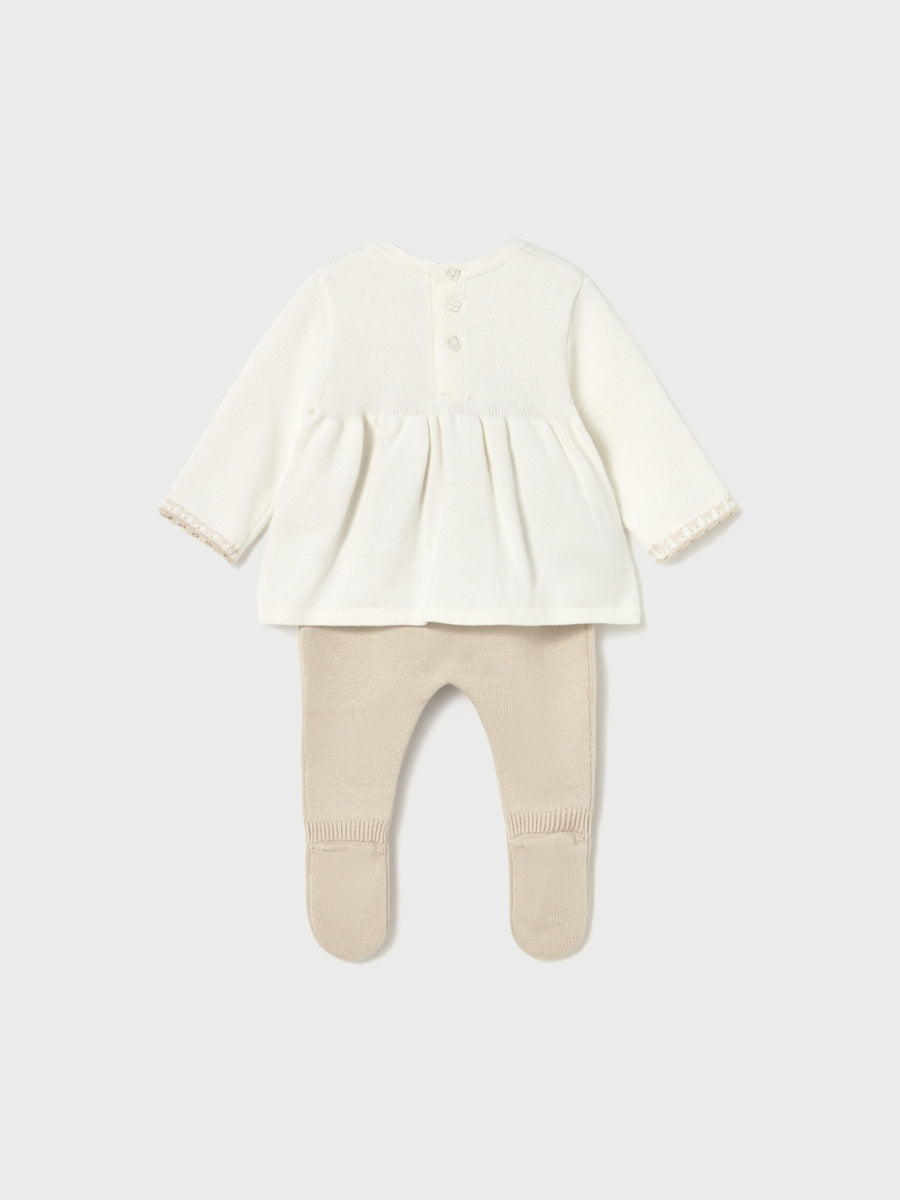 Conj.polaina tricot Soja (Bege)  para Bebé Menina - Mayoral