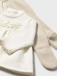 Conj.polaina tricot Soja (Bege)  para Bebé Menina - Mayoral