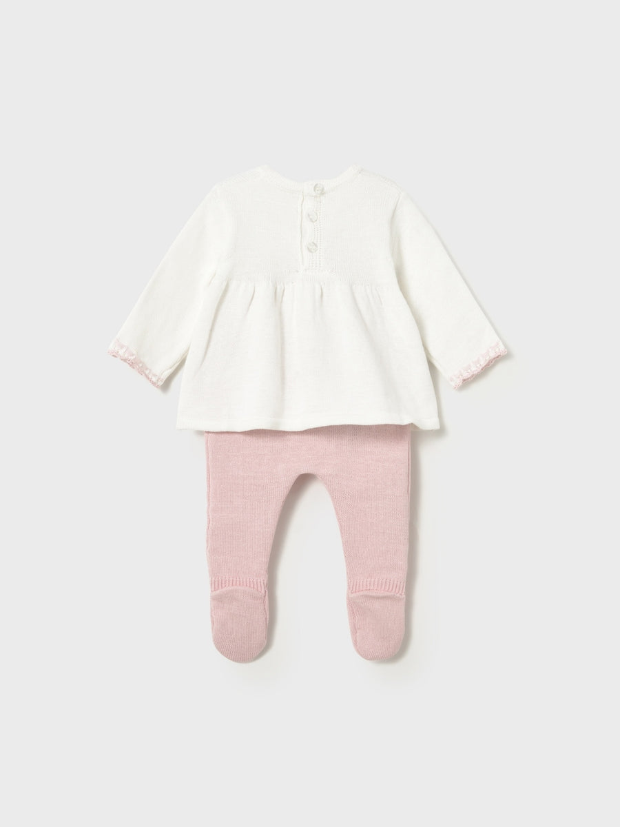 Conj.polaina tricot Quartzo (Rosa)  para Bebé Menina - Mayoral