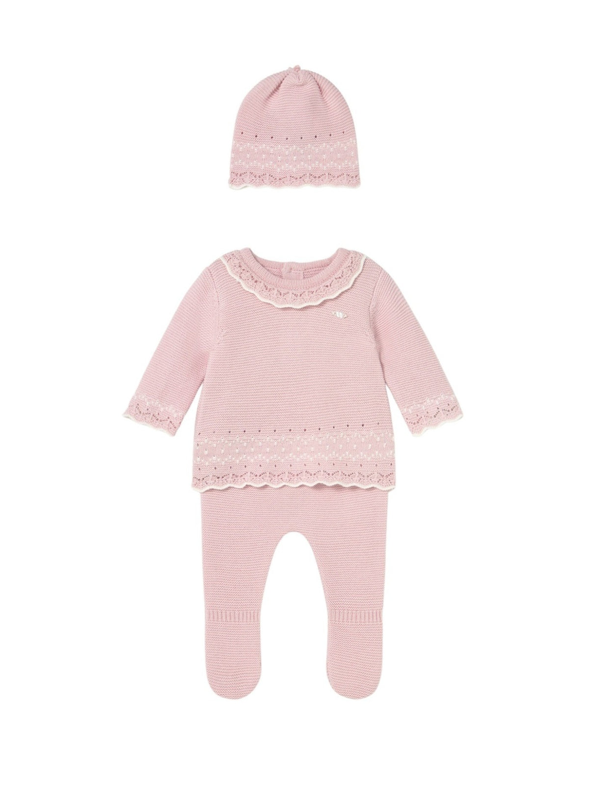 Conj. gola e gorro tricô Quartzo (Rosa)  para Bebé Menina - Mayoral