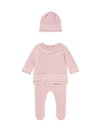 Conj. gola e gorro tricô Quartzo (Rosa)  para Bebé Menina - Mayoral