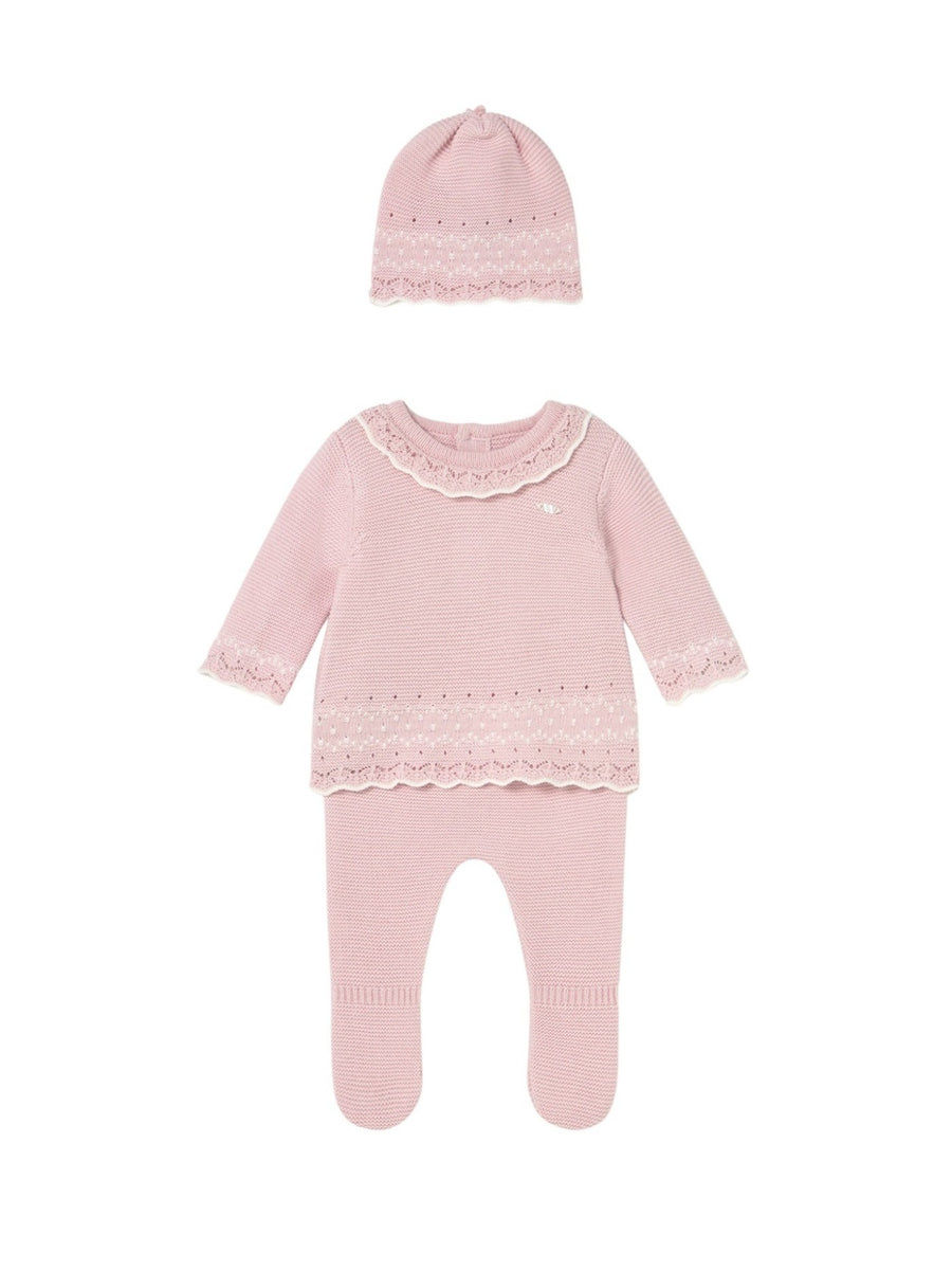 Conj. gola e gorro tricô Quartzo (Rosa)  para Bebé Menina - Mayoral
