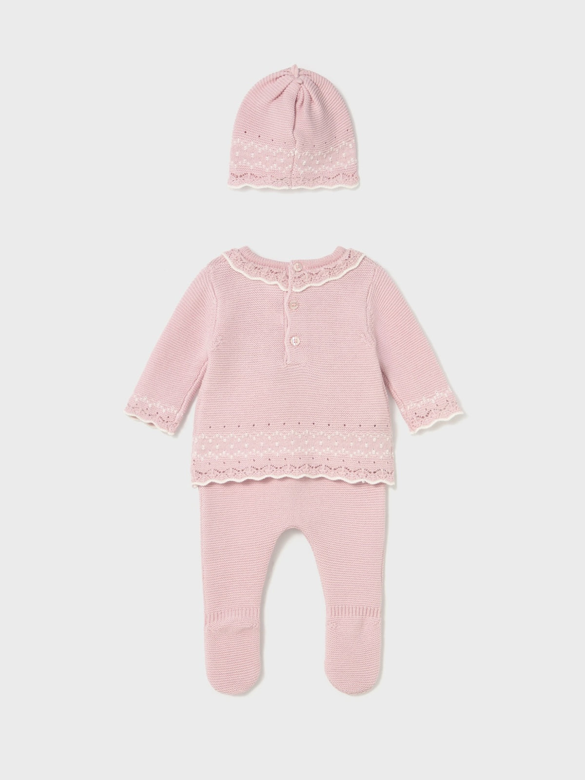Conj. gola e gorro tricô Quartzo (Rosa)  para Bebé Menina - Mayoral