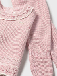 Conj. gola e gorro tricô Quartzo (Rosa)  para Bebé Menina - Mayoral