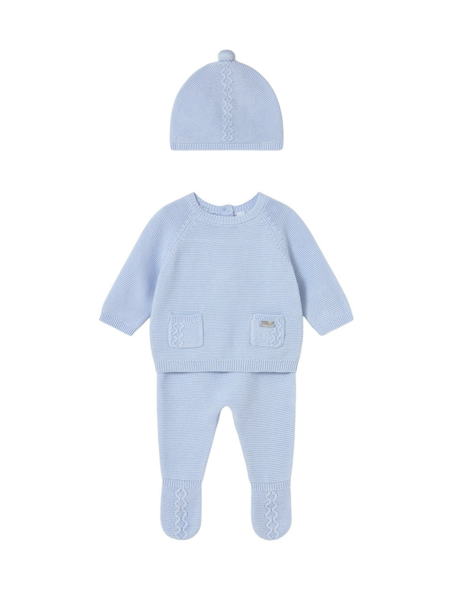 Conj. gola e gorro tricô Azul céu (Celeste)  para Bebé Menino - Mayoral