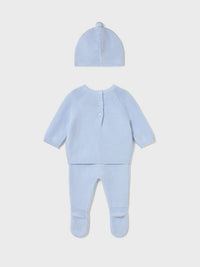 Conj. gola e gorro tricô Azul céu (Celeste)  para Bebé Menino - Mayoral