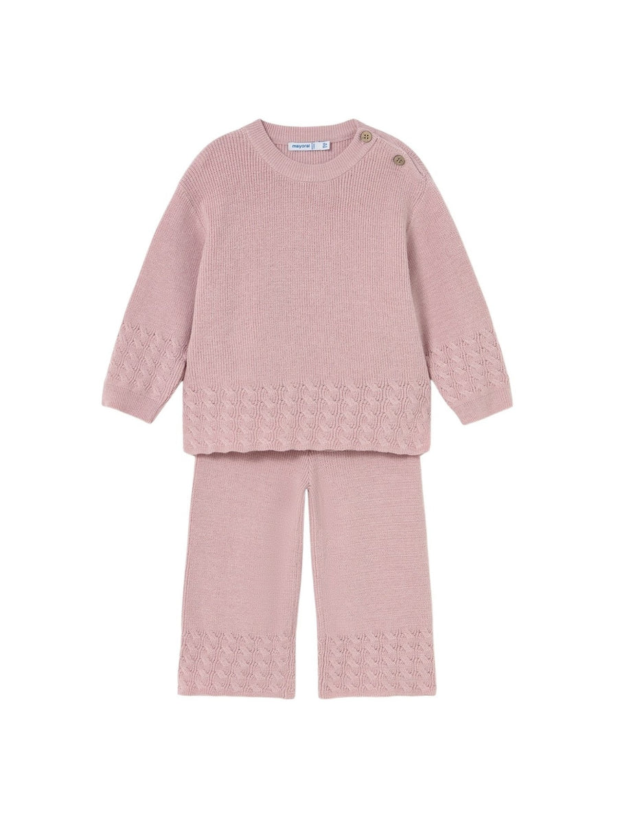 Conj. calça tricô Quartzo (Rosa)  para Bebé Menina - Mayoral