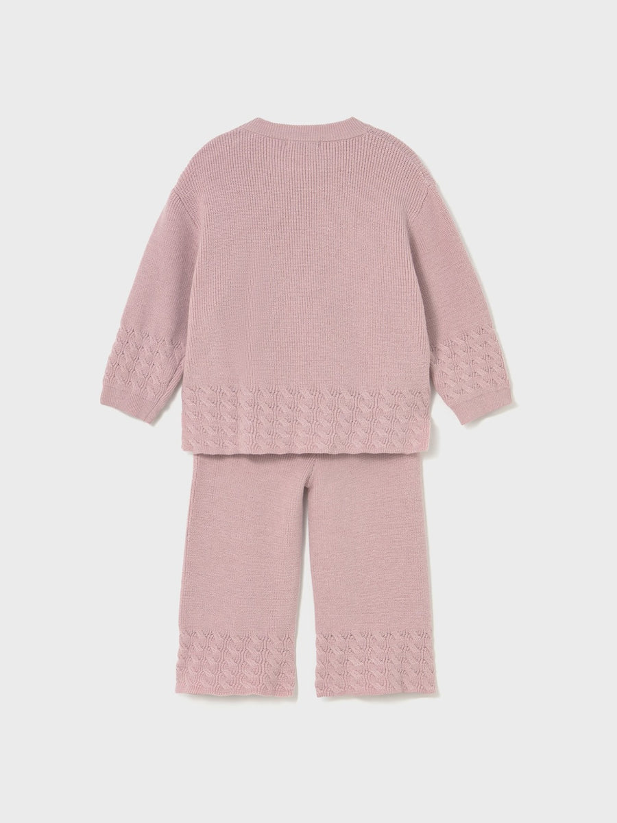 Conj. calça tricô Quartzo (Rosa)  para Bebé Menina - Mayoral