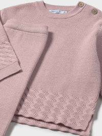 Conj. calça tricô Quartzo (Rosa)  para Bebé Menina - Mayoral