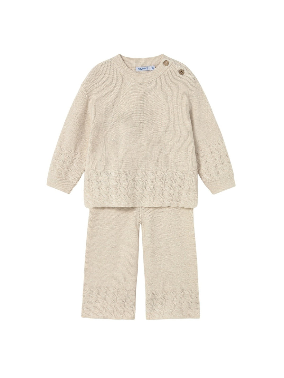 Conj. calça tricô Areia vig (Bege)  para Bebé Menina - Mayoral