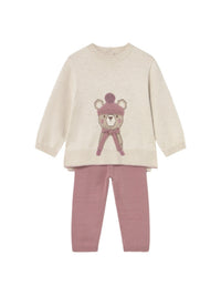 Conj. calça tricot Orquídea (Rosa)  para Bebé Menina - Mayoral