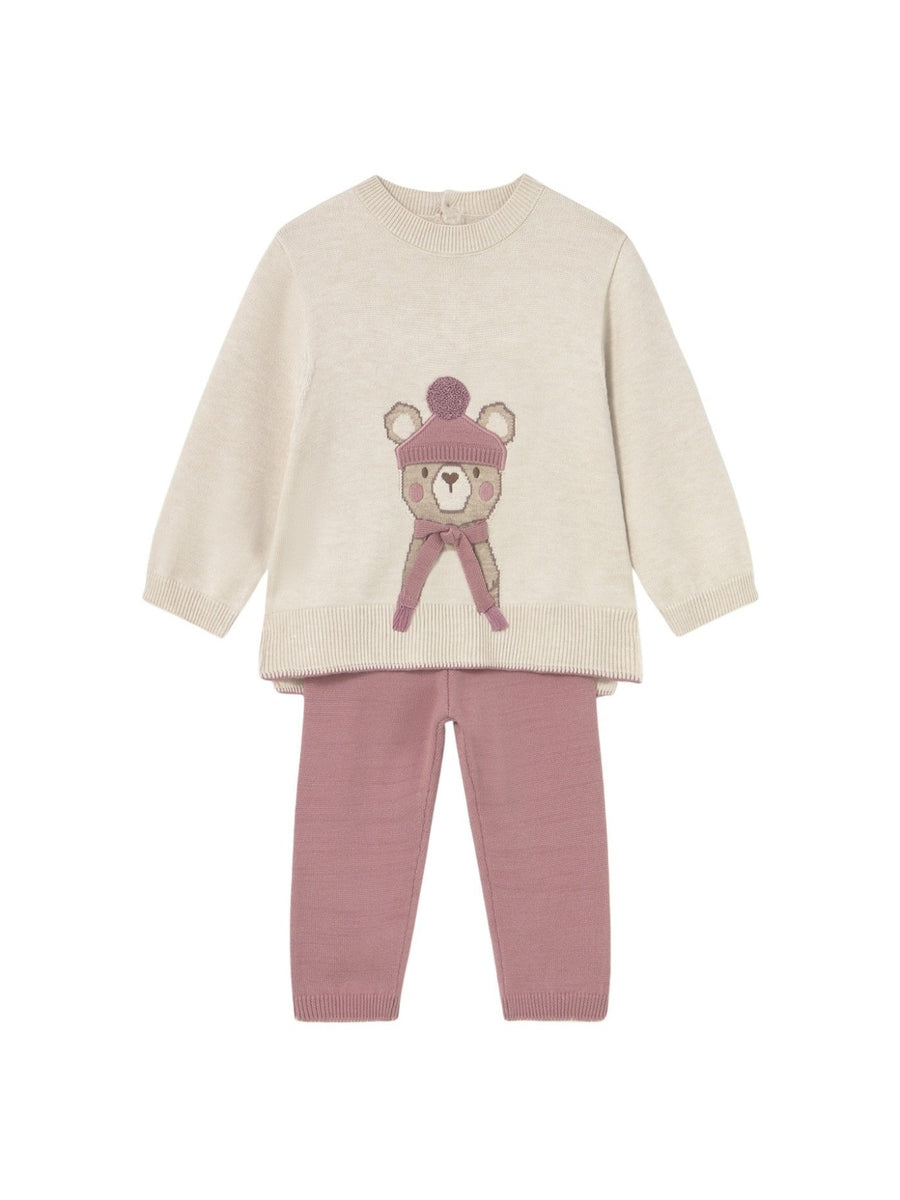 Conj. calça tricot Orquídea (Rosa)  para Bebé Menina - Mayoral