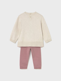 Conj. calça tricot Orquídea (Rosa)  para Bebé Menina - Mayoral