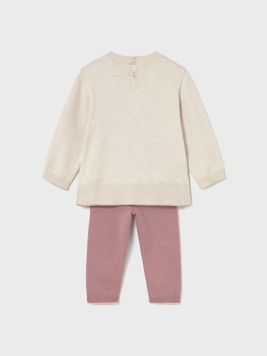 Conj. calça tricot Orquídea (Rosa)  para Bebé Menina - Mayoral