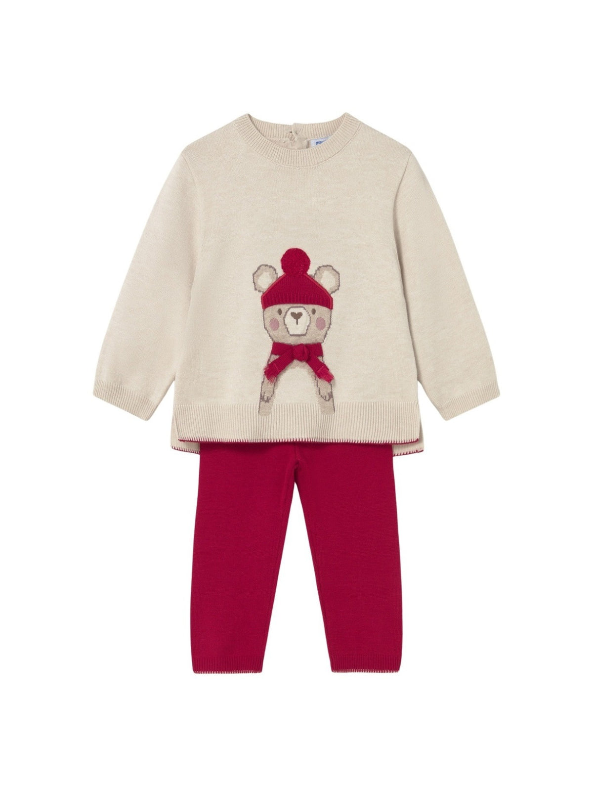 Conj. calça tricot Vermelho (Vermelho)  para Bebé Menina - Mayoral