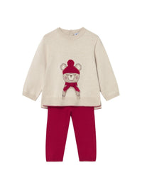 Conj. calça tricot Vermelho (Vermelho)  para Bebé Menina - Mayoral