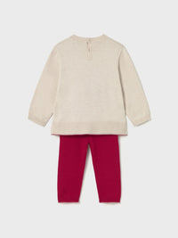 Conj. calça tricot Vermelho (Vermelho)  para Bebé Menina - Mayoral
