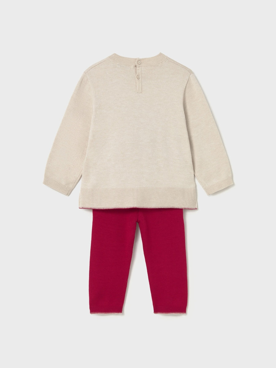 Conj. calça tricot Vermelho (Vermelho)  para Bebé Menina - Mayoral