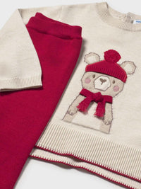 Conj. calça tricot Vermelho (Vermelho)  para Bebé Menina - Mayoral