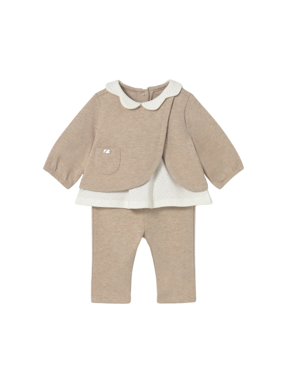 Conj. leggings felpa Cereal vig (Bege)  para Bebé Menina - Mayoral