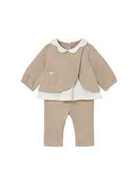 Conj. leggings felpa Cereal vig (Bege)  para Bebé Menina - Mayoral
