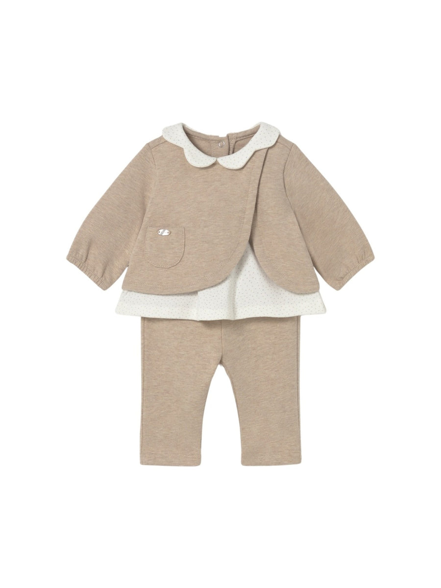 Conj. leggings felpa Cereal vig (Bege)  para Bebé Menina - Mayoral