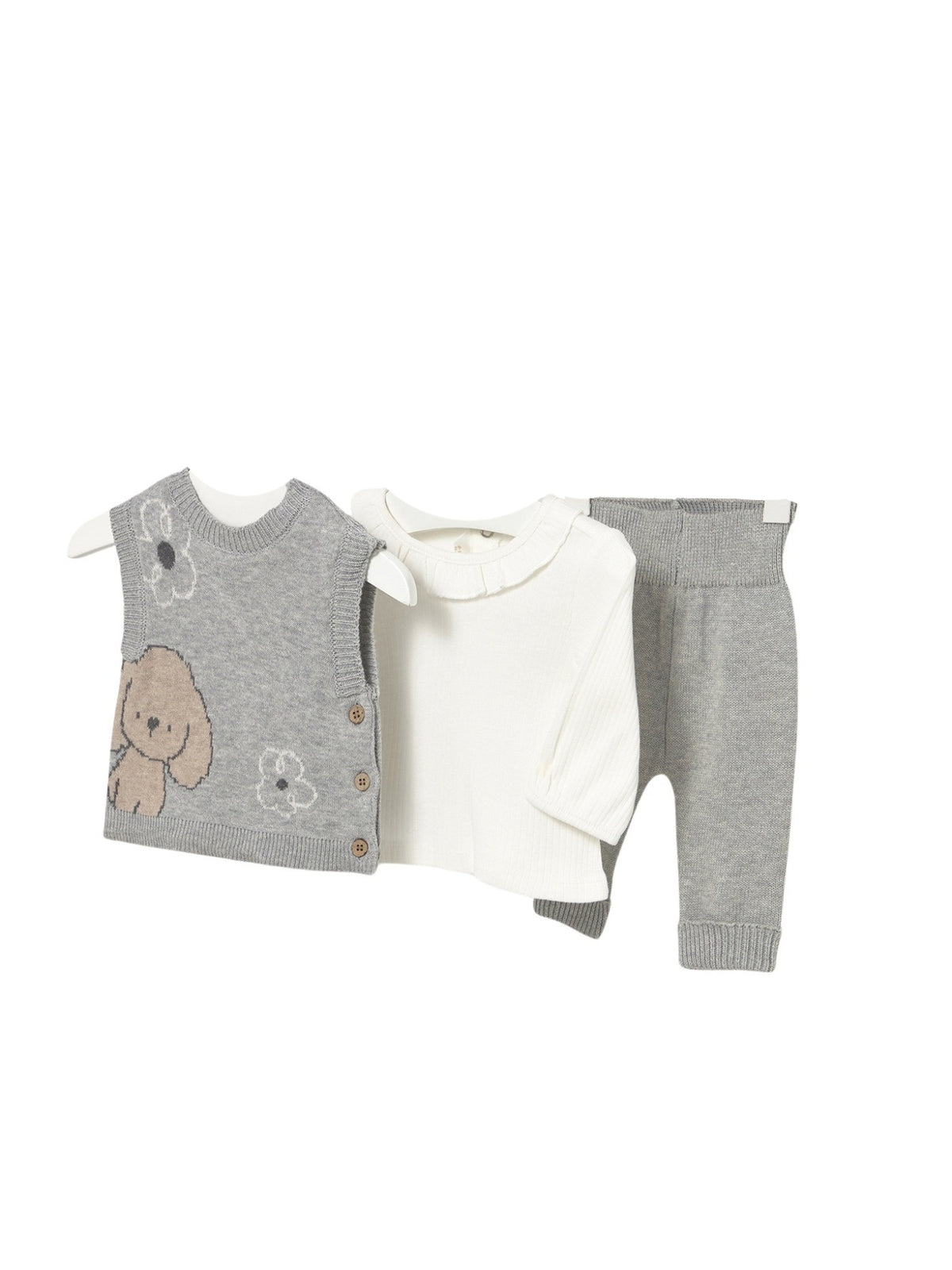 Conj. leggings colete tricô Cinza vig (Cinza)  para Bebé Menina - Mayoral