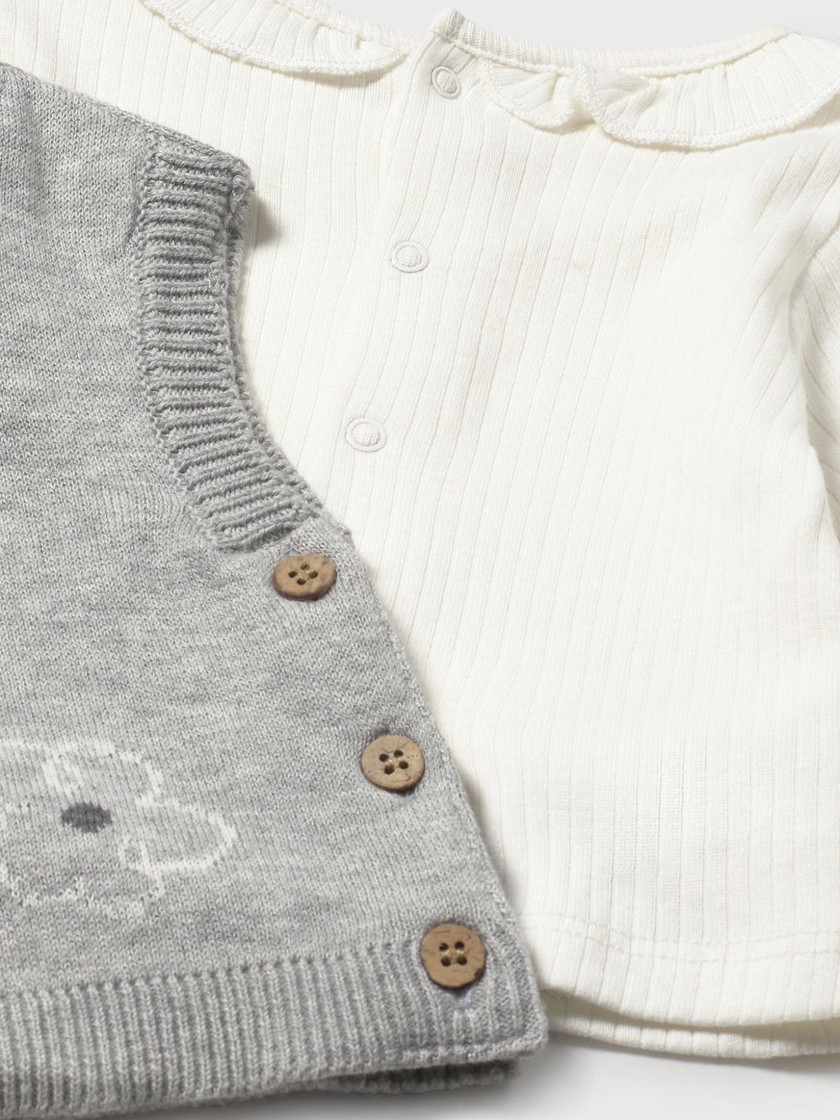 Conj. leggings colete tricô Cinza vig (Cinza)  para Bebé Menina - Mayoral