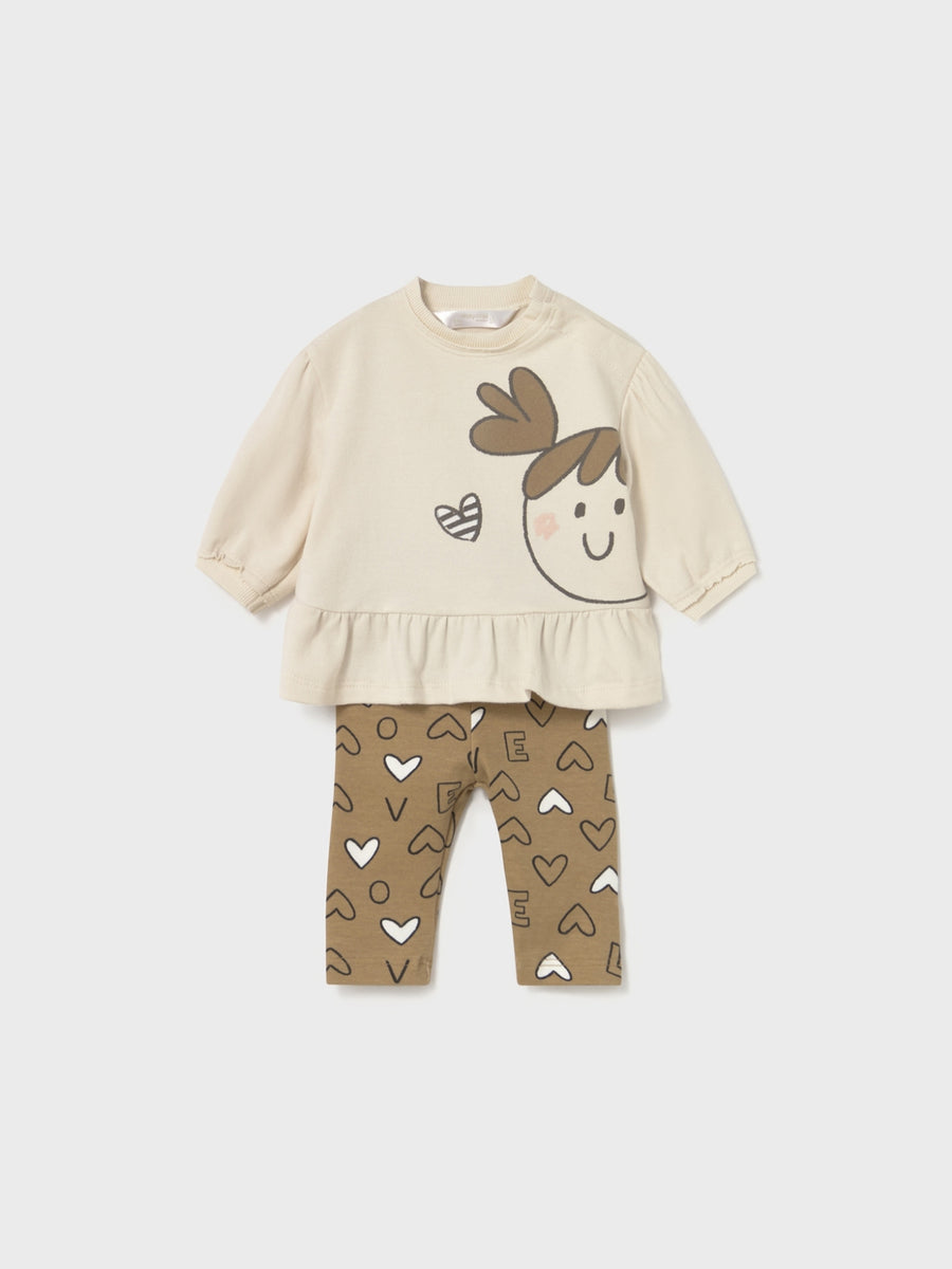 Conj. leggings 4 peças Amendoim (Castanho Claro)  para Bebé Menina - Mayoral