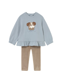 Conj. leggings sweat Topeira (Castanho Claro)  para Bebé Menina - Mayoral