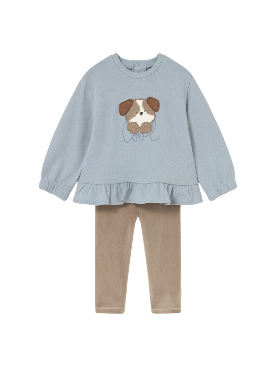 Conj. leggings sweat Topeira (Castanho Claro)  para Bebé Menina - Mayoral