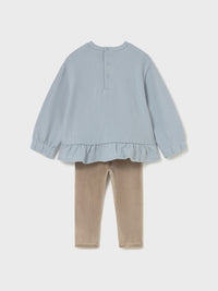 Conj. leggings sweat Topeira (Castanho Claro)  para Bebé Menina - Mayoral