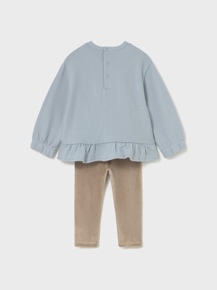 Conj. leggings sweat Topeira (Castanho Claro)  para Bebé Menina - Mayoral