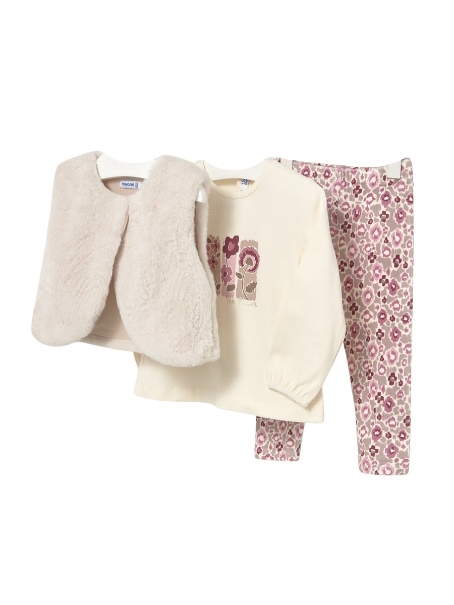 Conj. leggings 3 peças Quartzo (Rosa)  para Bebé Menina - Mayoral