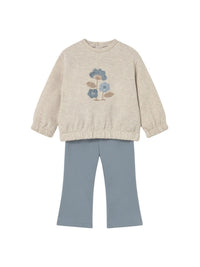 Conj. leggings sweat Blue bell (Verde Mar)  para Bebé Menina - Mayoral