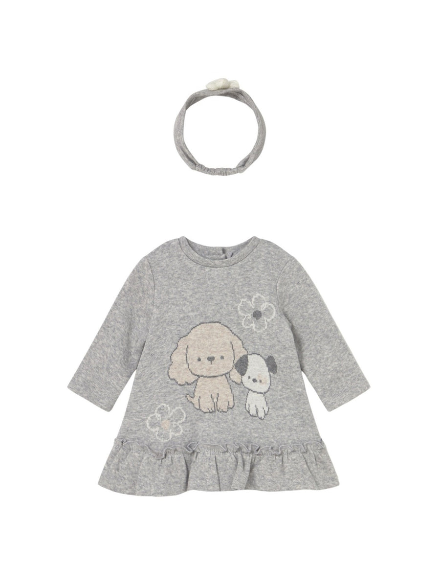 Vestido malha jacquard Cinza vig (Cinza)  para Bebé Menina - Mayoral