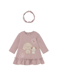 Vestido malha jacquard Rosa claro (Rosa Bébé)  para Bebé Menina - Mayoral