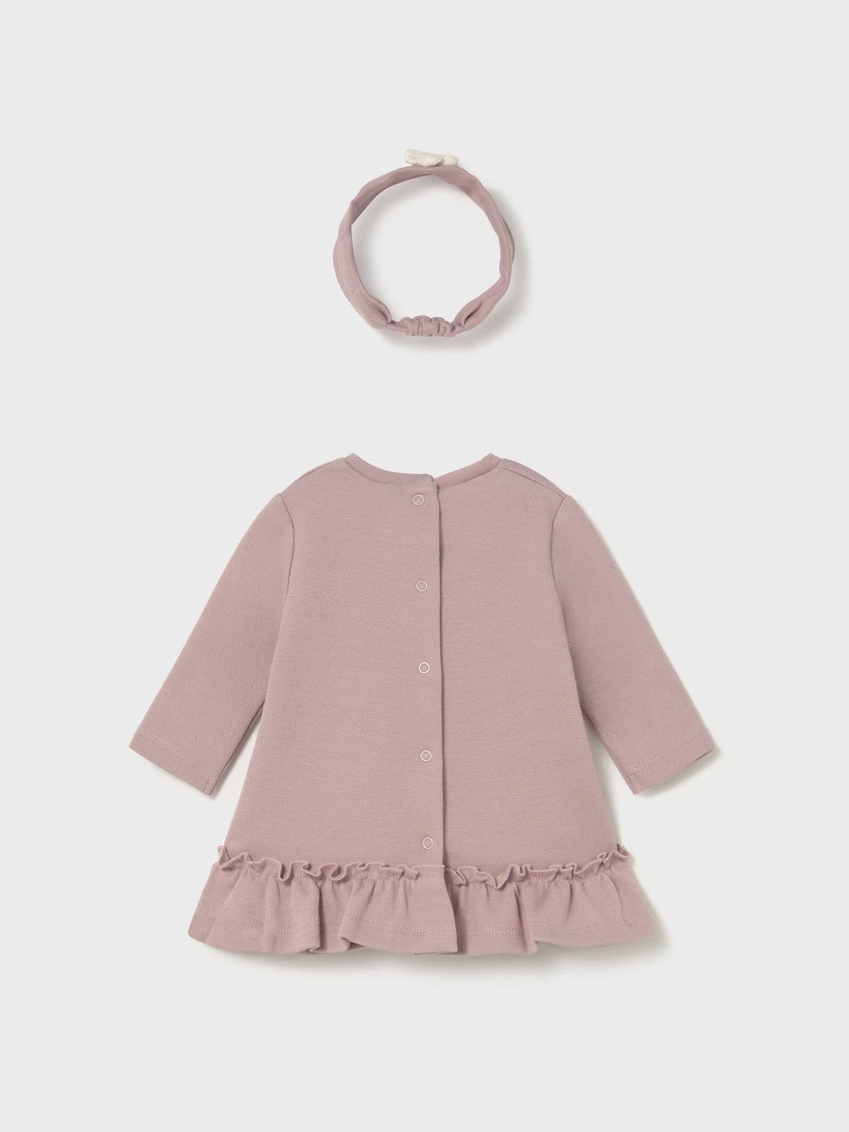 Vestido malha jacquard Rosa claro (Rosa Bébé)  para Bebé Menina - Mayoral