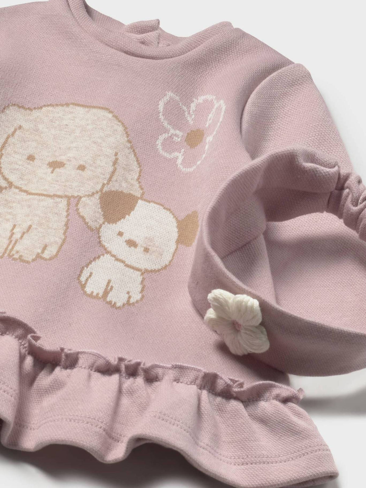 Vestido malha jacquard Rosa claro (Rosa Bébé)  para Bebé Menina - Mayoral