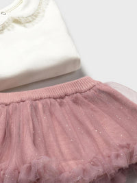 Conj. jaqueta saia 3 peças Rosa claro (Rosa Bébé)  para Bebé Menina - Mayoral