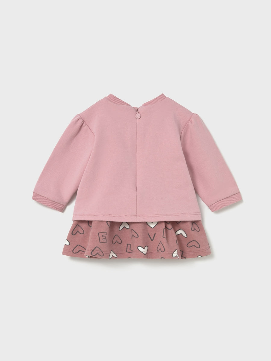Vestido combinado felpa Orquídea (Rosa)  para Bebé Menina - Mayoral