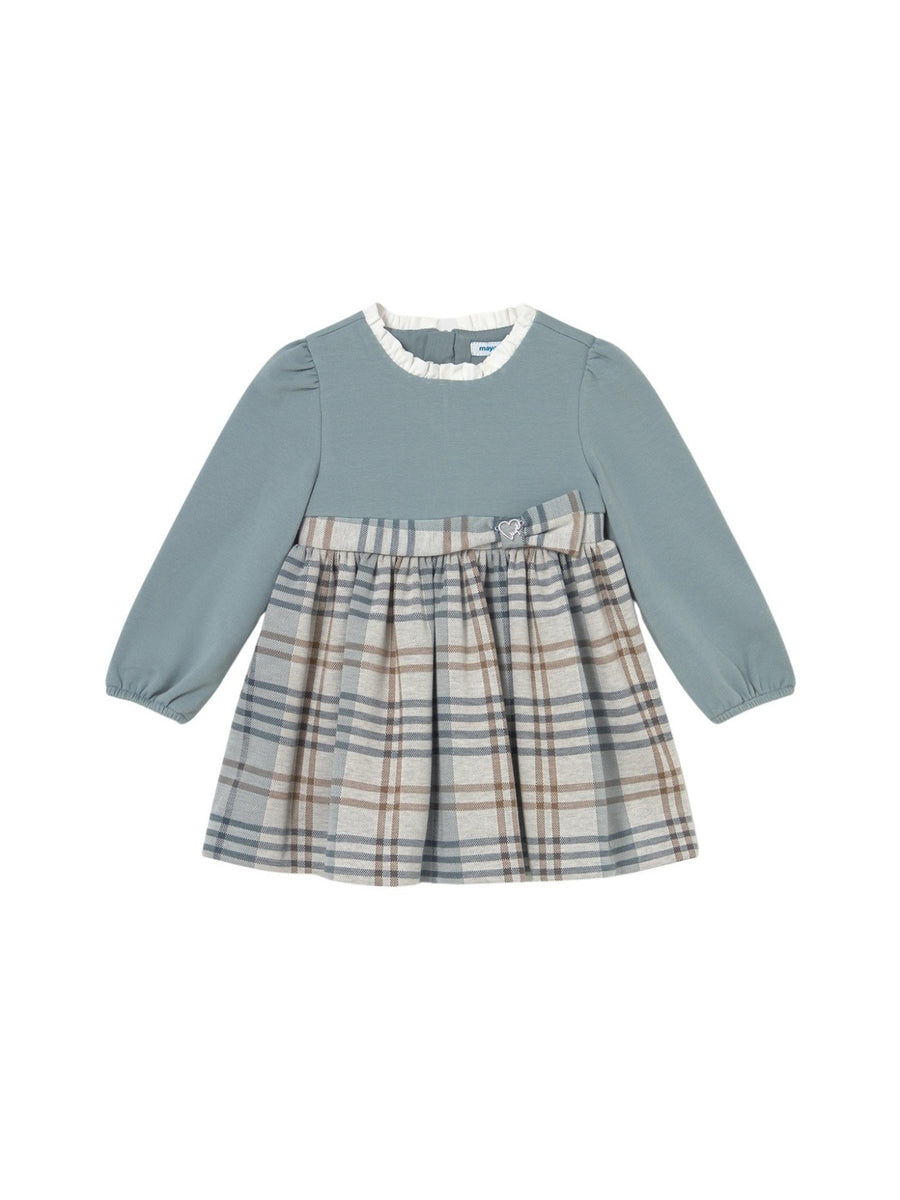Vestido xadrez combinado Blue bell (Verde Mar)  para Bebé Menina - Mayoral