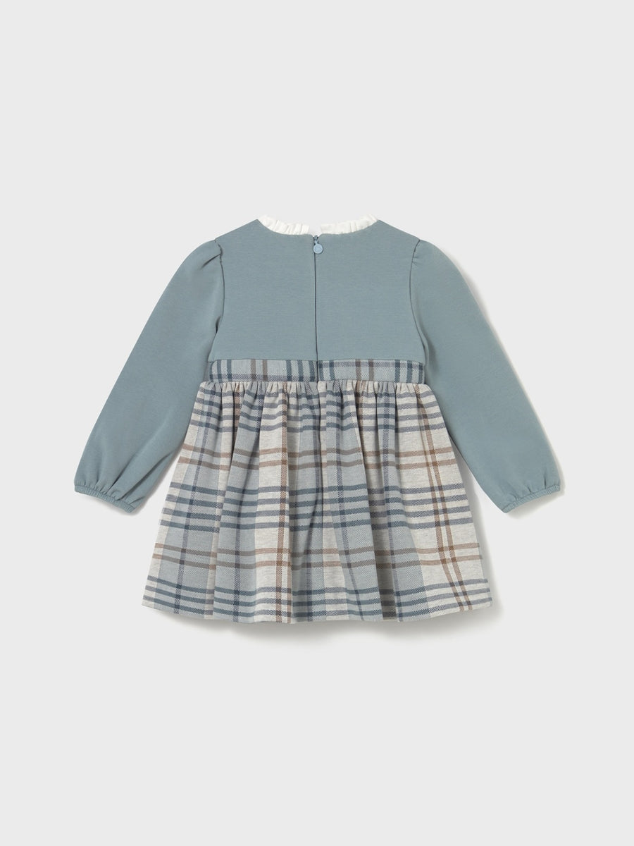 Vestido xadrez combinado Blue bell (Verde Mar)  para Bebé Menina - Mayoral
