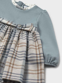 Vestido xadrez combinado Blue bell (Verde Mar)  para Bebé Menina - Mayoral