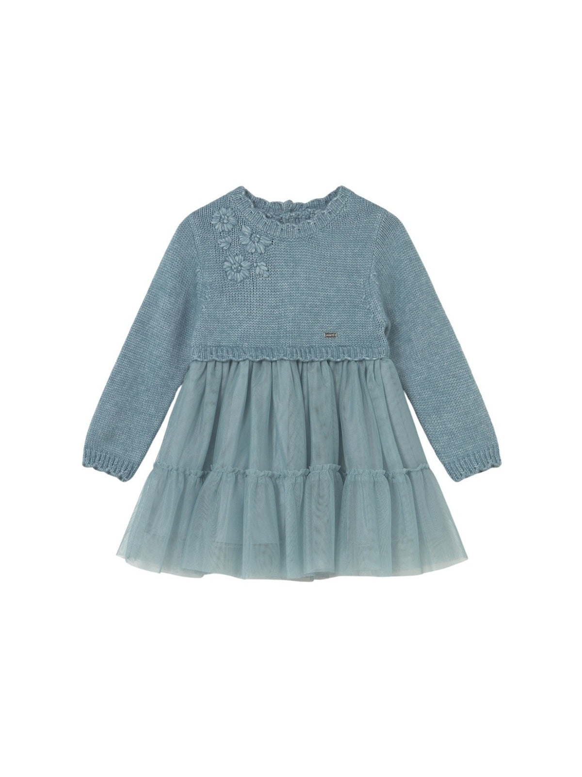 Vestido combinado tricot Blue b mez (Verde Mar)  para Bebé Menina - Mayoral