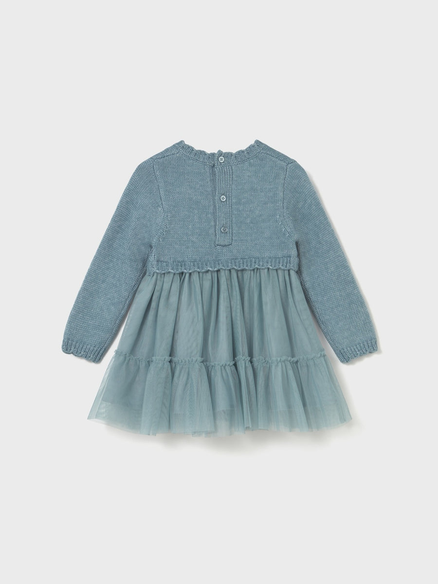 Vestido combinado tricot Blue b mez (Verde Mar)  para Bebé Menina - Mayoral