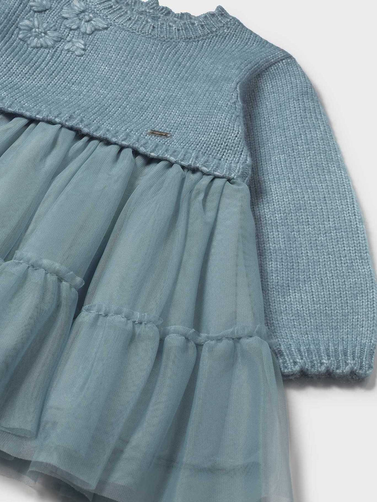 Vestido combinado tricot Blue b mez (Verde Mar)  para Bebé Menina - Mayoral